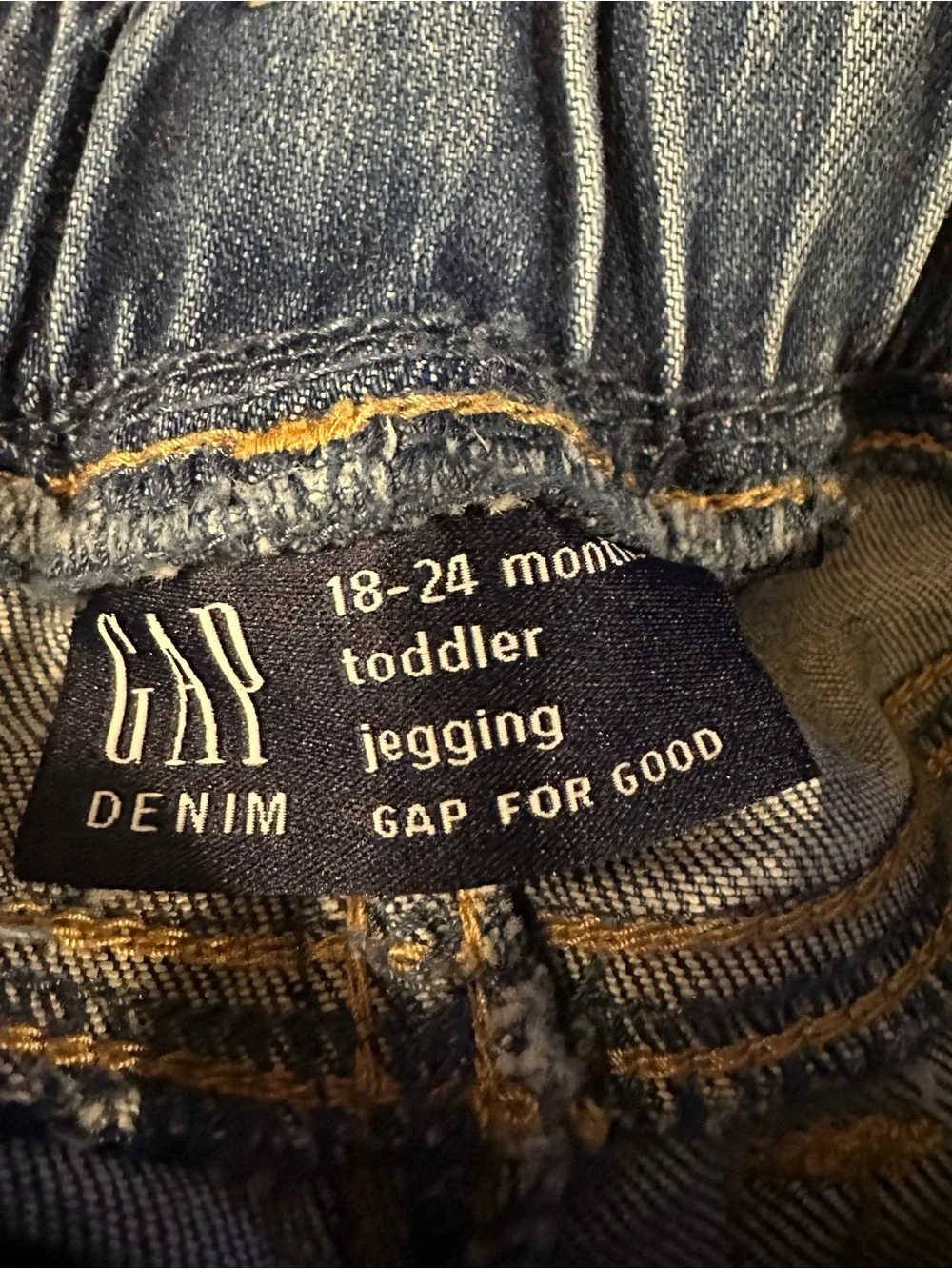GAP Kids Star Print Denim Jeans - Blue with White & Pink Stars